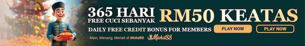 Mohd88 Free Credit 365 Hari RM50.