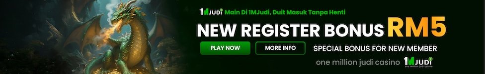 1mjudi Free Credit No Deposit RM5 for New Members.
